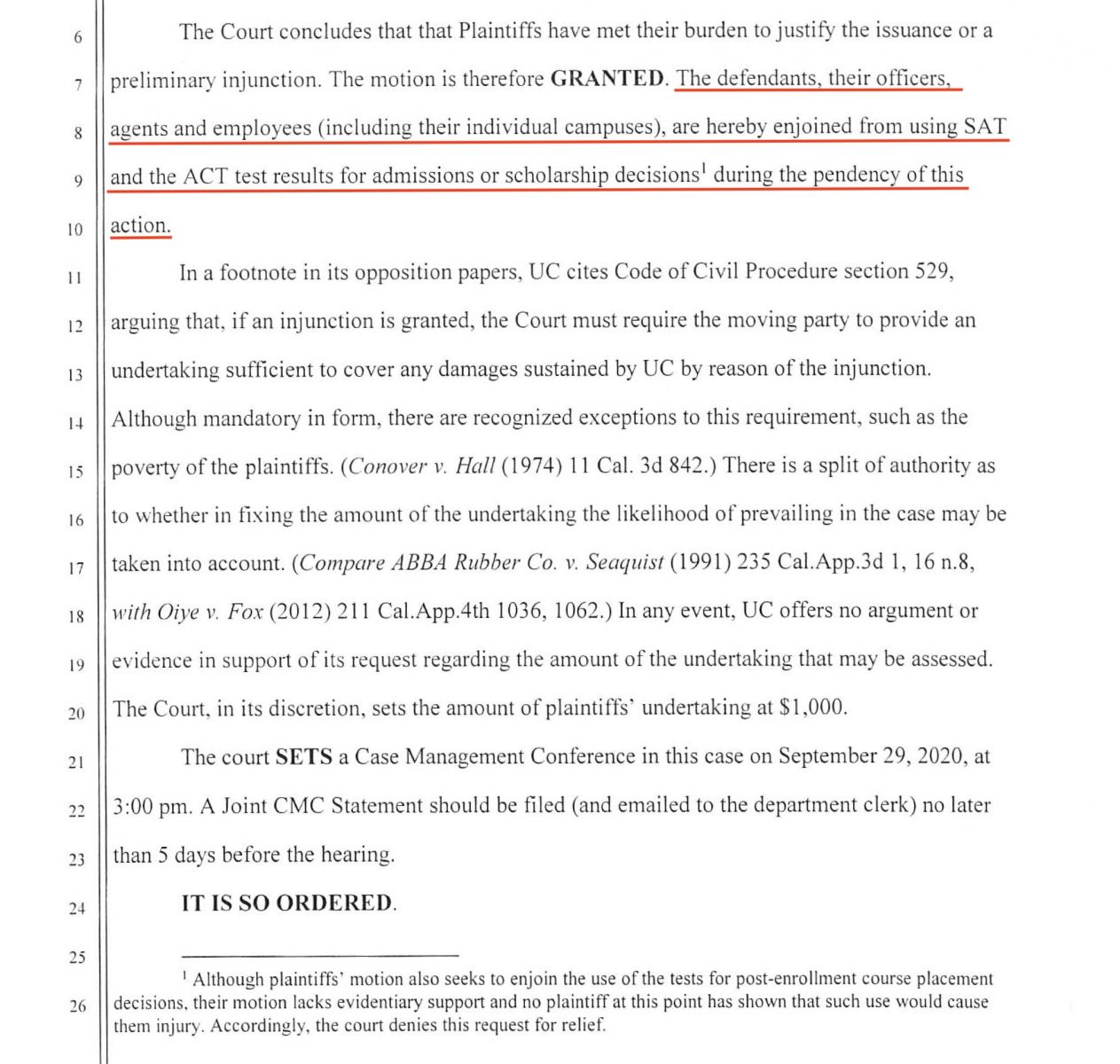 法院判決UC不得參考SAT/ACT成績